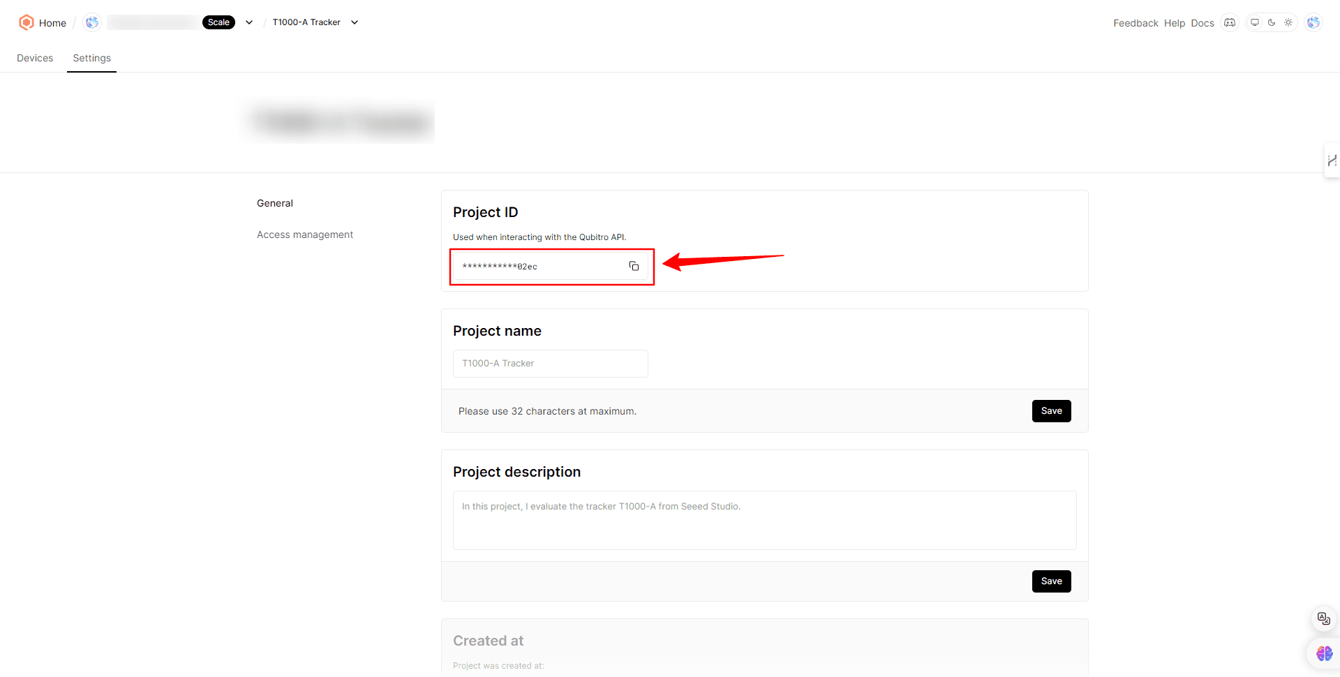 Figure 11 - Getting the Project ID