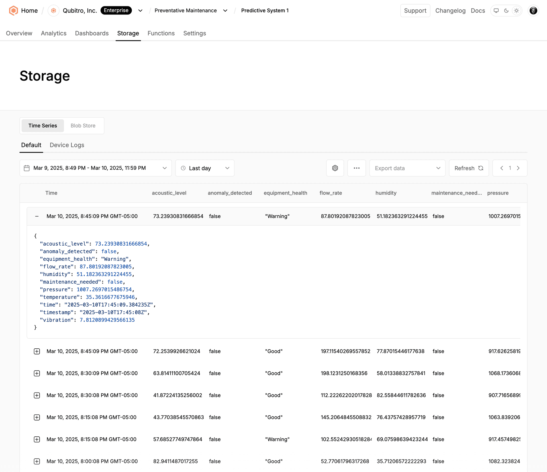 Qubitro Platform Dashboard